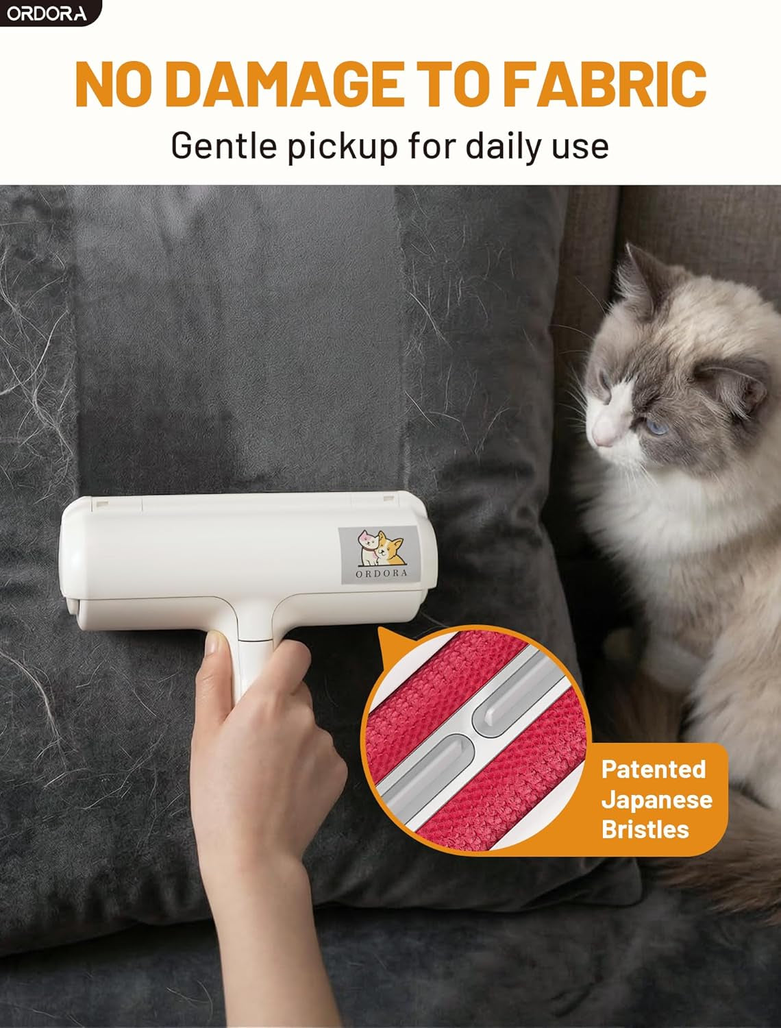 Pet Hair Remover Roller - Eco-Friendly Lint Roller for Pet Hair with Large Collection Bin, Perfect for Upholstery, Bedding, Vehicles, Carpets, and Furniture - No Refills or Batteries Needed