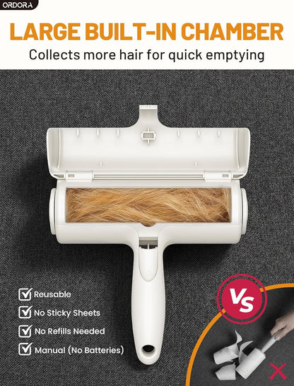 Pet Hair Remover Roller - Eco-Friendly Lint Roller for Pet Hair with Large Collection Bin, Perfect for Upholstery, Bedding, Vehicles, Carpets, and Furniture - No Refills or Batteries Needed