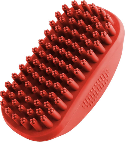 Silicone Dog Bath Brush with Soft Rubber Bristles for Gentle Shampooing and Fur Removal