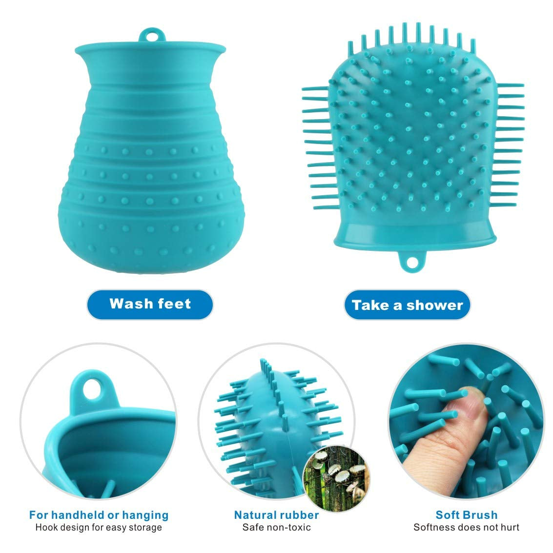 Portable Pet Paw Cleaner Cup with Towel - Foot Washing and Grooming Tool for Dogs and Cats (Blue)