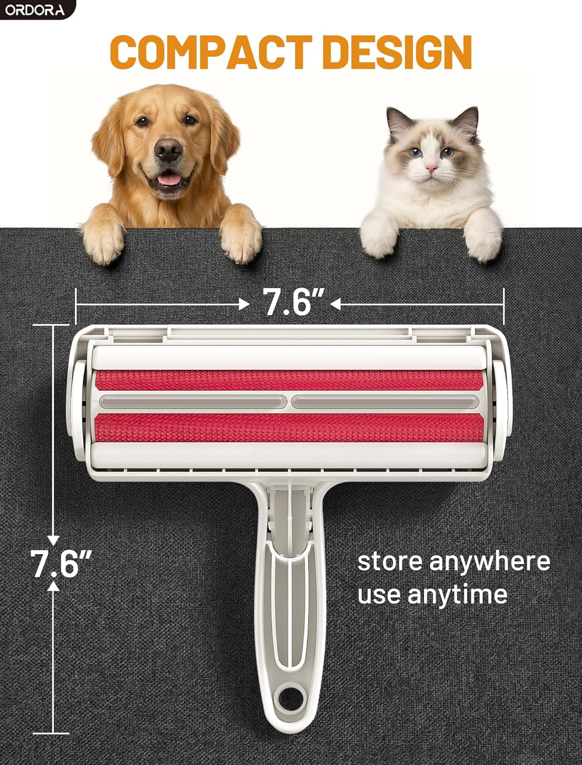 Pet Hair Remover Roller - Eco-Friendly Lint Roller for Pet Hair with Large Collection Bin, Perfect for Upholstery, Bedding, Vehicles, Carpets, and Furniture - No Refills or Batteries Needed