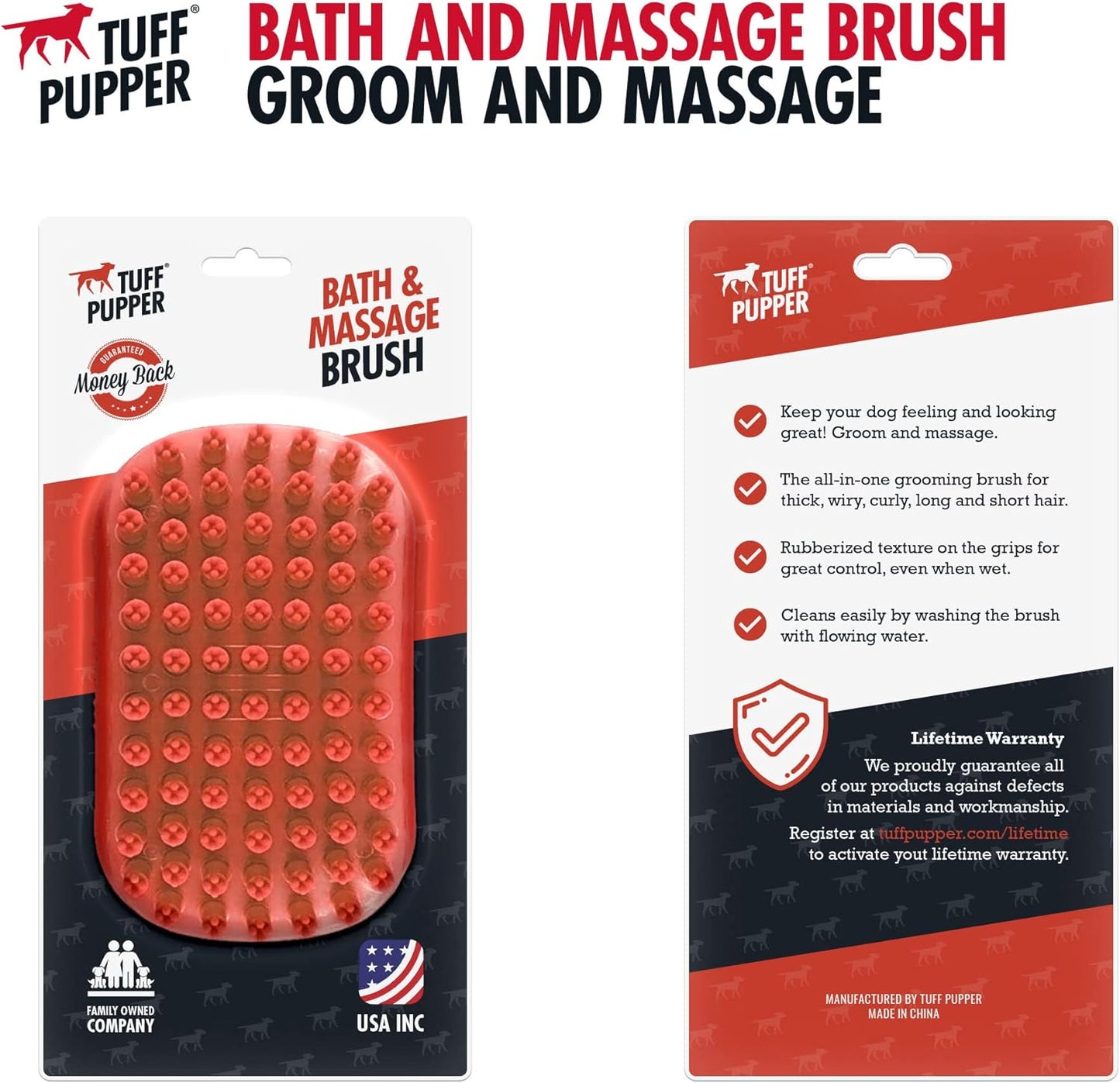 Silicone Dog Bath Brush with Soft Rubber Bristles for Gentle Shampooing and Fur Removal